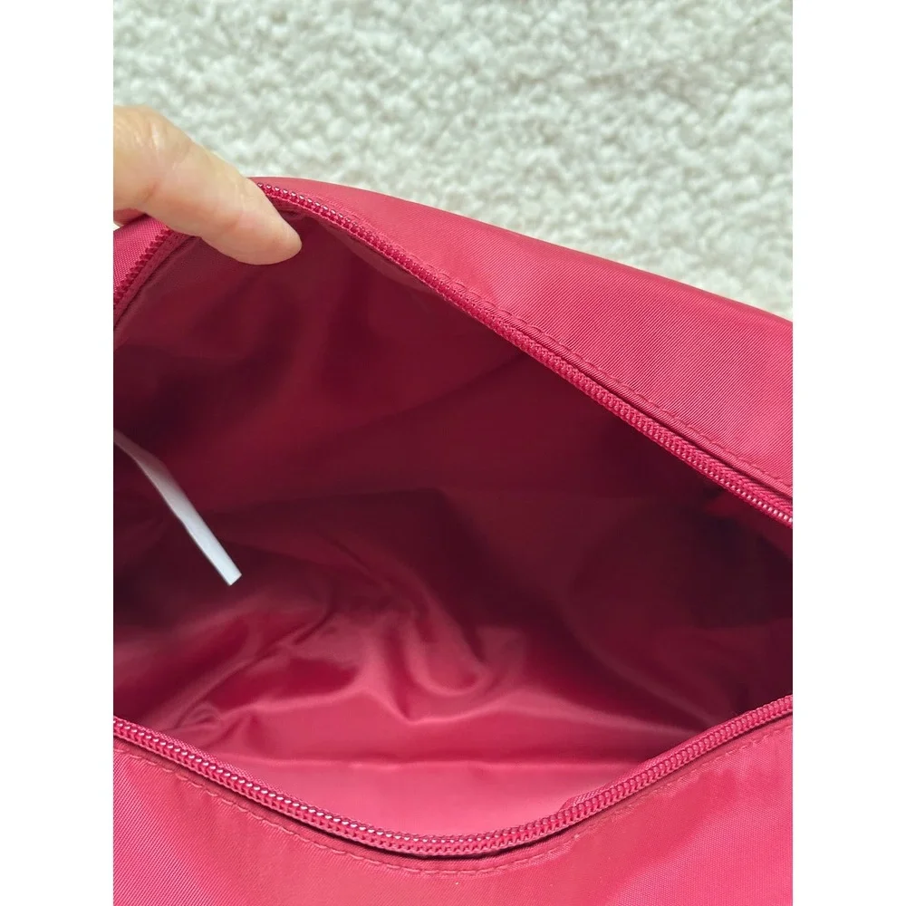 Travel Toiletries Cat Mom Pouch Burgundy Chenille Patch Varsity Makeup Bag New